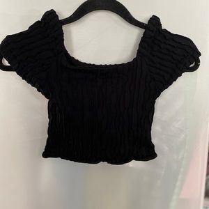 NWOT Free People Stretchy Black Crop Top Size XS-S